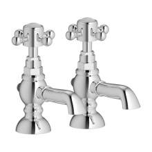 Bluci Nola Chrome Crosshead Lever Traditional Basin Pillar Taps