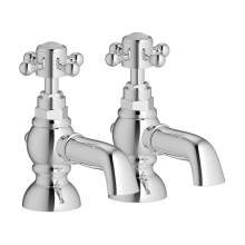 Bluci Nola Chrome Crosshead Lever Traditional Bath Pillar Taps