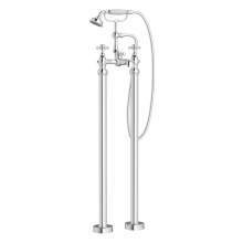 Bluci Nola Chrome Crosshead Lever Traditional Floor Standing Bath Shower Mixer