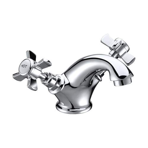 Bluci Salerno Chrome Traditional Crosshead Lever Basin Mixer