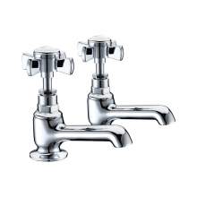 Bluci Salerno Chrome Traditional Crosshead Lever Bath Pillar Taps