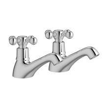 Bluci Portici Chrome Traditional Crosshead Lever Basin Pillar Taps