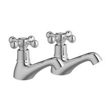 Bluci Portici Chrome Traditional Crosshead Lever Bath Pillar Taps
