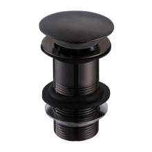 Bluci Matt Black Click Clack Unslotted Basin Waste
