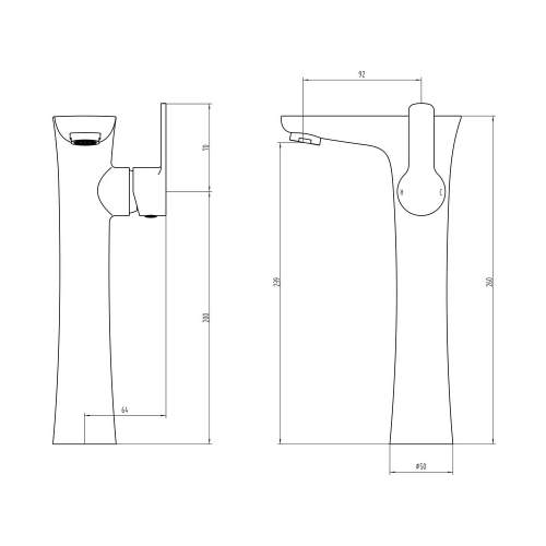Bluci Forio Single Side Lever Chrome Tall Basin Mixer