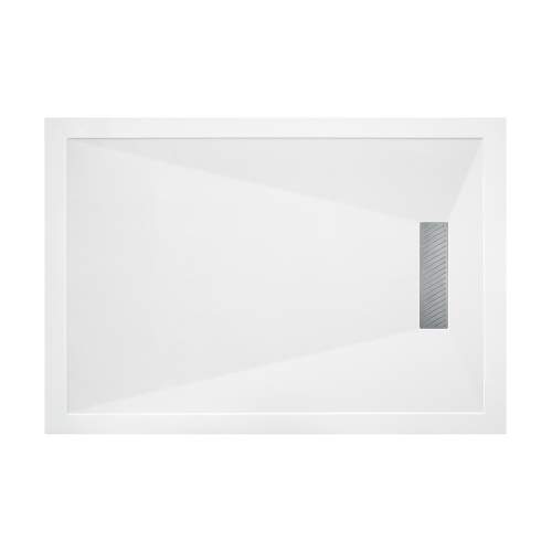 Bluci 25mm Slim 1000mm x 800mm Rectangular Shower Tray with Vortex Waste