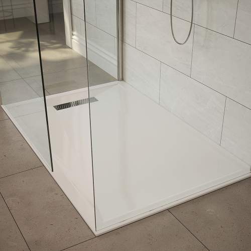 Bluci 25mm Slim 1000mm x 800mm Rectangular Shower Tray with Vortex Waste