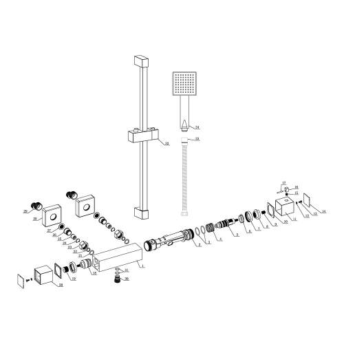 Bluci Molfetta Cool Touch Thermostatic Bar Mixer Shower