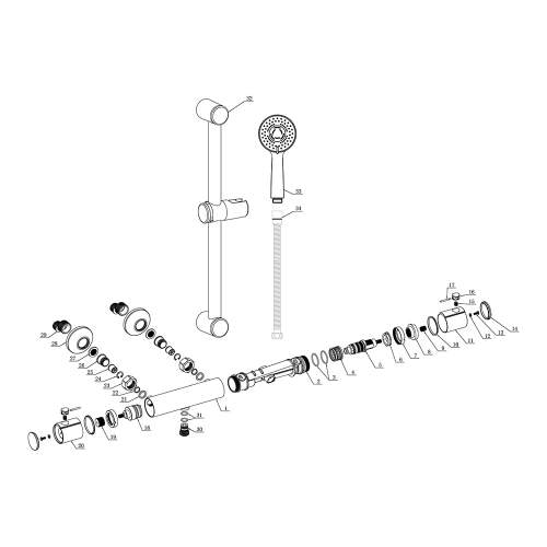 Bluci Brindisi Cool Touch Thermostatic Bar Mixer Shower