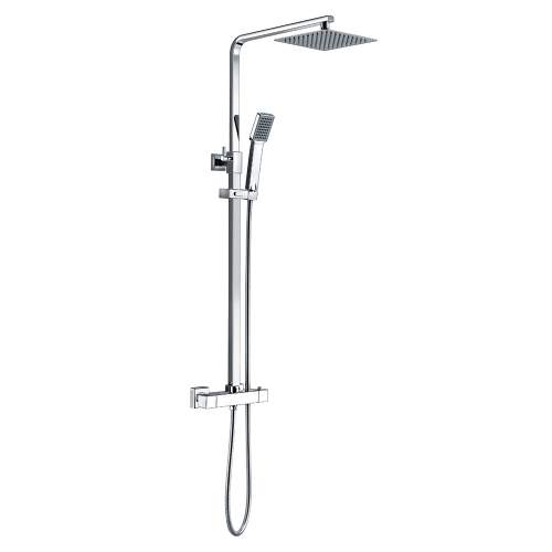 Bluci Enna Thermostatic Bar Mixer Shower with Riser and Overhead Kit