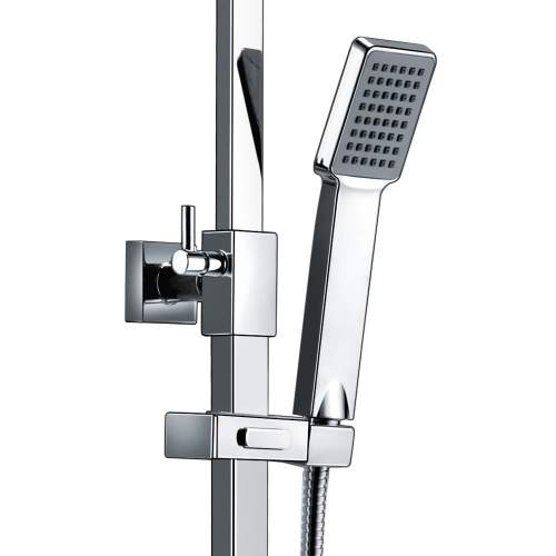 Bluci Enna Thermostatic Bar Mixer Shower with Riser and Overhead Kit