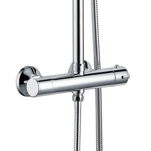 Bluci Modica Thermostatic Bar Mixer Shower with Riser and Overhead Kit