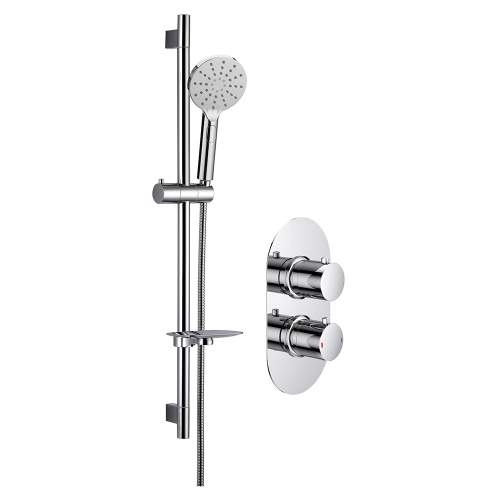 Bluci Gubbio Thermostatic Single Outlet Mixer with Riser Kit