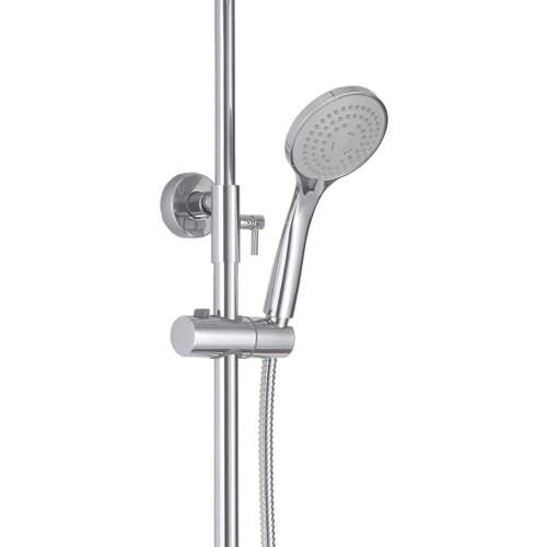 Bluci Gubbio Thermostatic Twin Outlet Mixer with Riser and Overhead Kit