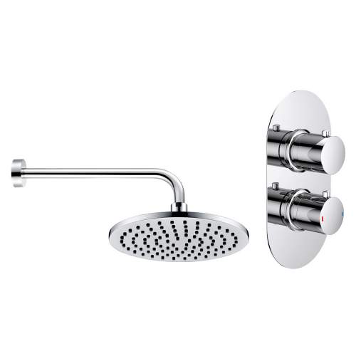 Bluci Gubbio Thermostatic Single Outlet Mixer with Overhead Shower
