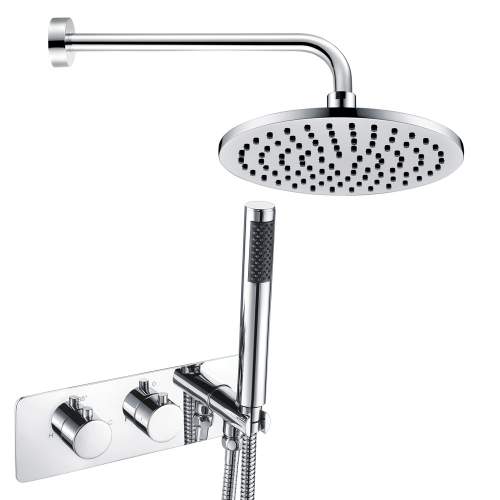 Bluci Augusta Thermostatic Two Outlet Shower Mixer with Handset and ABS Shower Head