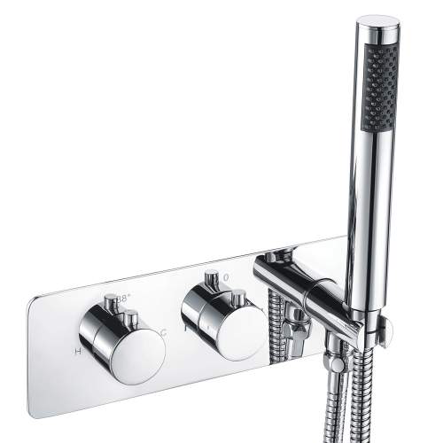 Bluci Augusta Thermostatic Two Outlet Shower Mixer with Handset and ABS Shower Head