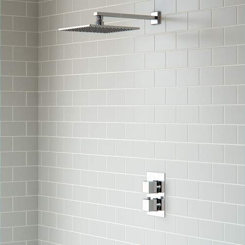 Bluci Comiso Thermostatic Single Outlet Shower Mixer and Overhead Kit