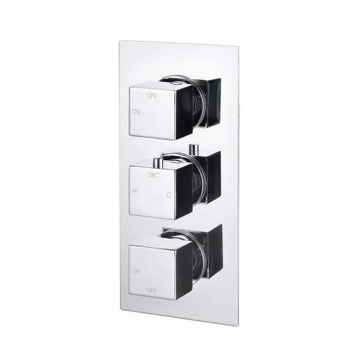 Bluci Comiso Thermostatic Two Outlet Shower Mixer with Riser Overhead Kit