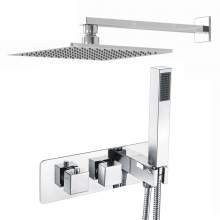 Bluci Licata Thermostatic Two Outlet Shower Mixer with Riser Overhead Kit