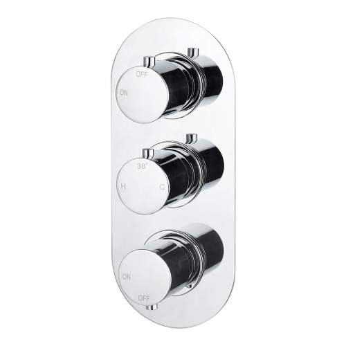 Bluci Gubbio Thermostatic Two Outlet Triple Shower Valve