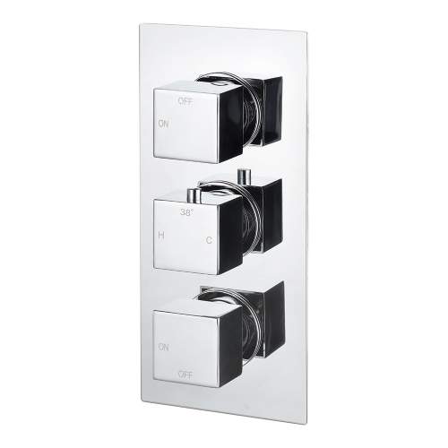Bluci Comiso Thermostatic Two Outlet Triple Shower Valve