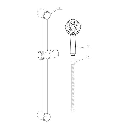 Bluci Round Slider Rail Kit and 3 Mode Handset