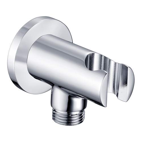 Bluci Stainless Steel Round Handset Wall Bracket with Wall Outlet