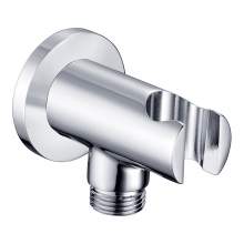 Bluci Stainless Steel Round Handset Wall Bracket with Wall Outlet