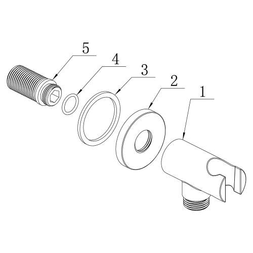 Bluci Stainless Steel Round Handset Wall Bracket with Wall Outlet