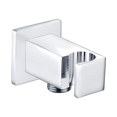 Bluci Chrome Square Handset Wall Bracket with Wall Outlet