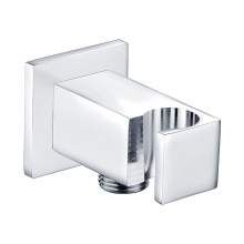 Bluci Chrome Square Handset Wall Bracket with Wall Outlet