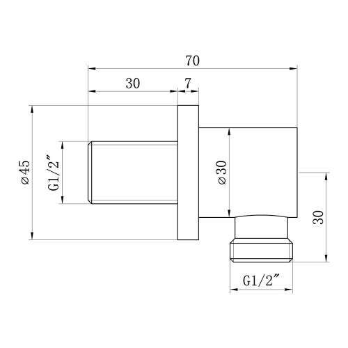 Bluci Round Wall Outlet Elbow