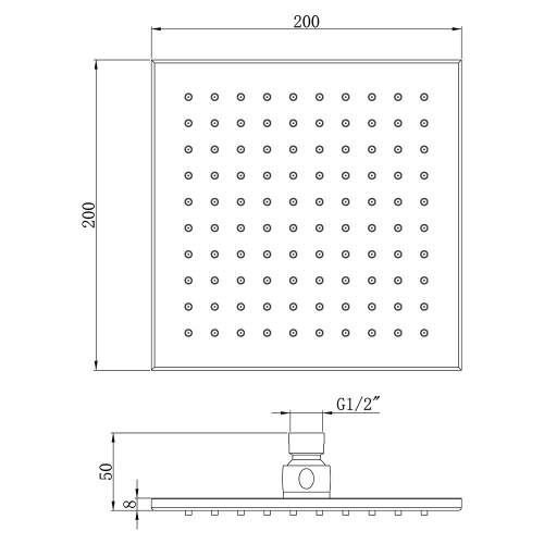 Bluci Chrome Square Showerhead