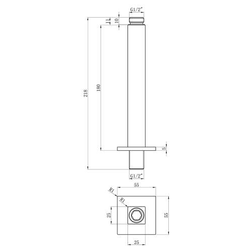 Bluci Chrome Square Shower Ceiling Arm