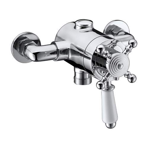 Bluci Traditional Exposed Single Outlet Thermostatic Concentric Shower Valve
