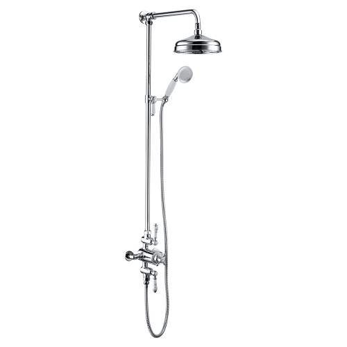 Bluci Bolsena Exposed Two Outlet Themostatic Shower Valve with Riser and Overhead Kit