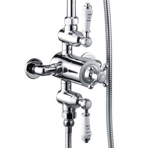 Bluci Bolsena Exposed Two Outlet Themostatic Shower Valve with Riser and Overhead Kit