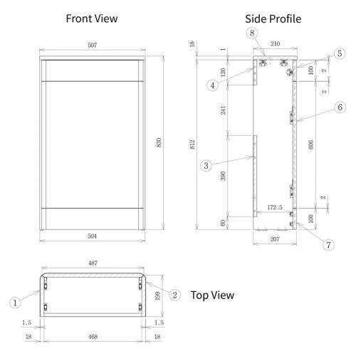 Bluci Gorizia Grey Gloss 506mm WC Unit