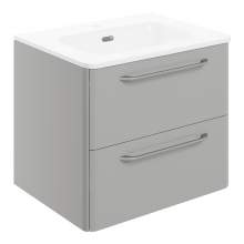 Bluci Gorizia Grey Gloss 610mm 2 Drawer Wall Unit & Basin