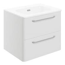 Bluci Gorizia White Gloss 610mm 2 Drawer Wall Unit & Basin