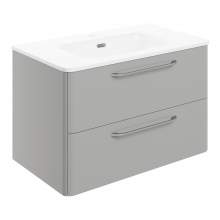 Bluci Gorizia Grey Gloss 810mm 2 Drawer Wall Unit & Basin
