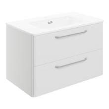 Bluci Gorizia White Gloss 810mm 2 Drawer Wall Unit & Basin