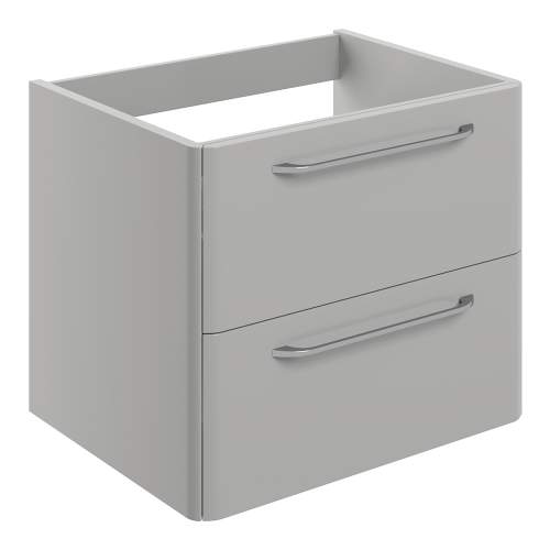 Bluci Gorizia Grey Gloss 594mm 2 Drawer Wall Hung Basin Unit