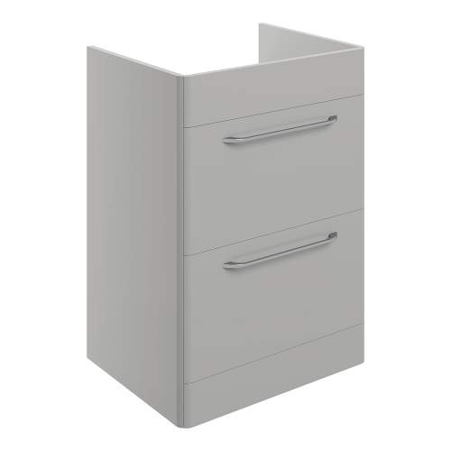 Bluci Gorizia Grey Gloss 594mm 2 Drawer Floor Standing Basin Unit