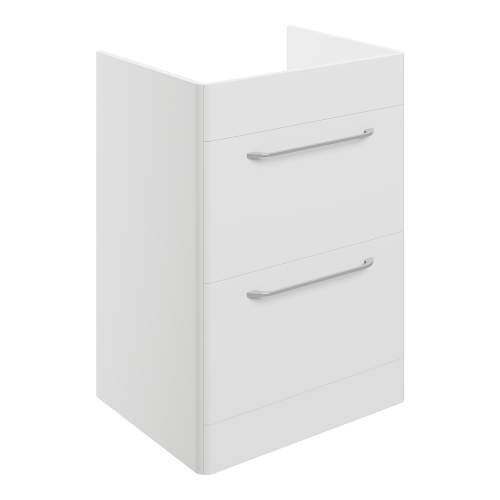 Bluci Gorizia White Gloss 594mm 2 Drawer Floor Standing Basin Unit