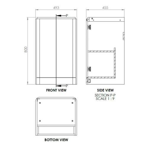 Bluci Merano 500mm 2 Door Cloakroom Basin Unit