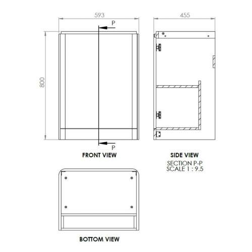 Bluci Merano 600mm 2 Door Bathroom Basin Unit
