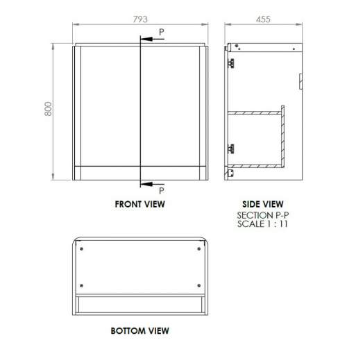 Bluci Merano 800mm 2 Door Bathroom Basin Unit