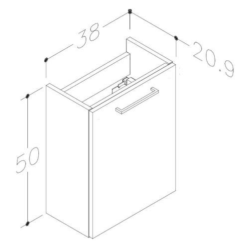 Bluci Vercelli 410mm Wall Hung 1 Door Bathroom Basin Unit